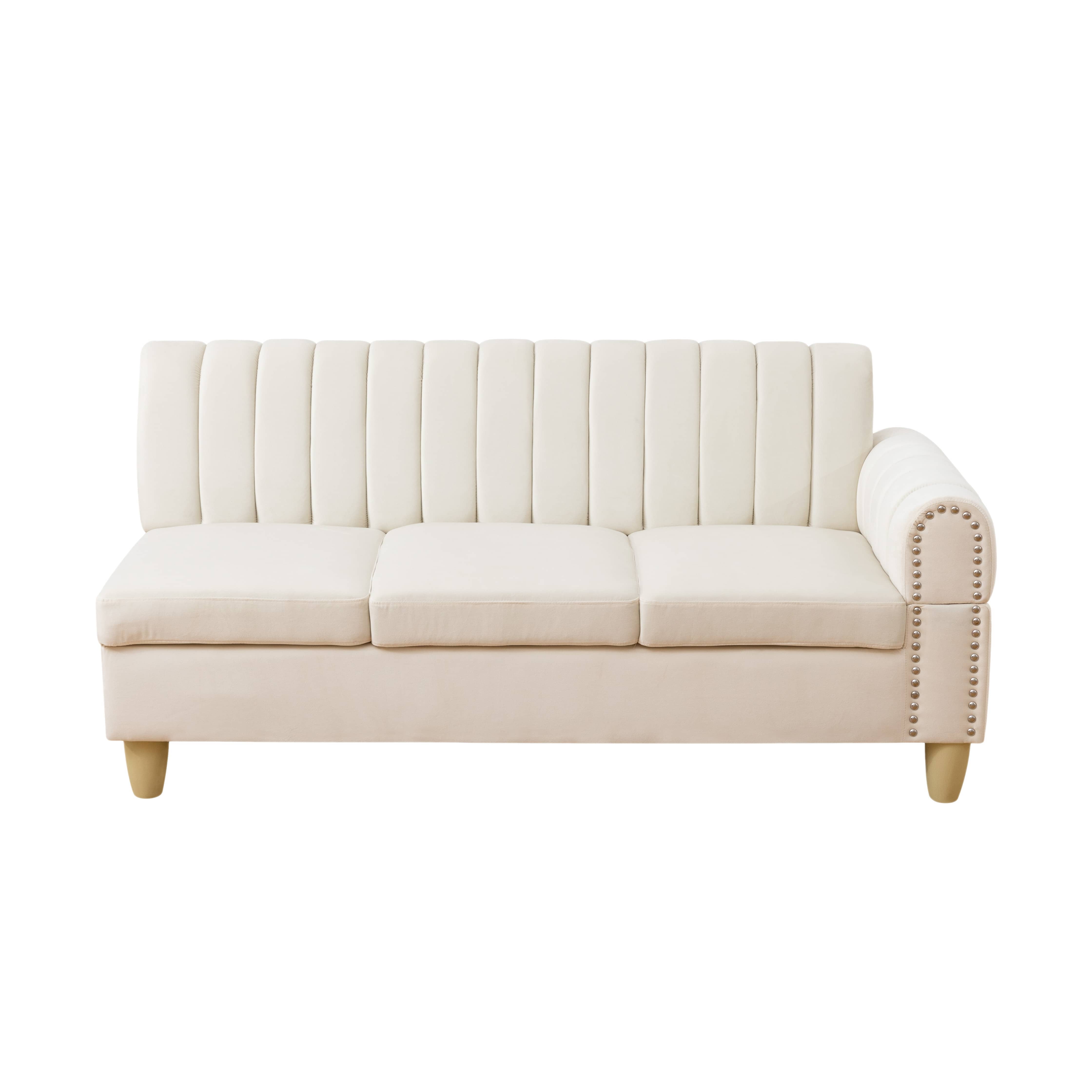 MAYEERTY Modern Adult Beige Lint 2-Piece Couch Living Room Sofa Set