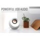 thumbnail image 2 of Altavoces de escritorio Creative Pebble V3 Minimalistic 2.0 USB-C con audio USB, mejora de diálogos claros, Bluetooth 5.0, 8 W RMS con 16 W de potencia máxima, convertidor USB-A incluido (blanco) (ren, 2 of 5