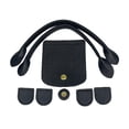 thumbnail image 4 of Asas para bolso de ganchillo, accesorios para bolso DIY, cierre a presión, cubierta con solapa de cuero PU, juego de fabricación de bolsos de ganchill Negro, 4 of 9
