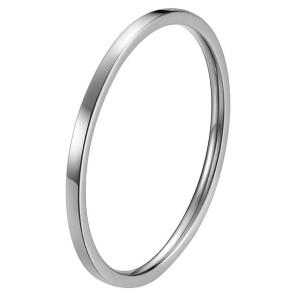 CIMAXIC Women's Titanium Ring Well Polished Wedding Band Ring for Family Gift Christmas Birthday Gift Silver (6),0.63"X0.63"X0.04"
