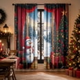 thumbnail image 5 of 2 Pack Christmas Red Snowflake Curtains, Washable Semi Sheer Festive Window Drapes For Living Room Xmas Party Home Decoration, 5 of 6
