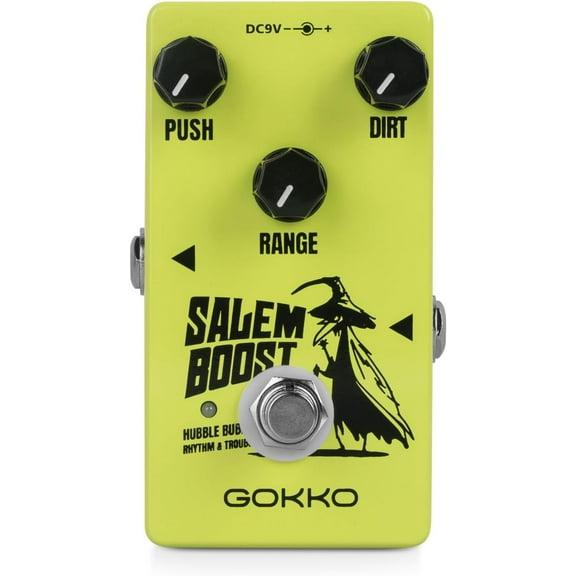 GOKKO Salem Boost Pedal - Professional Guitar Effects Pedal with Volume, Overdrive, and Treble Boost - Compact Stompbox for Electric Guitarists(GK-60)
