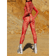 thumbnail image 4 of Mono de malla fantasma roja para mujer, mono de malla con concha de madera, traje zentai de Halloween, traje de fiesta con temática de aventura al aire libre, traje de gato para fiesta rave, 4 of 5