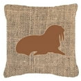 thumbnail image 2 of Carolines Treasures BB1017-BL-OR-PW1818 Walrus Burlap and Orange   Canvas Fabric Decorative Pillow BB1017 18H x18W, 2 of 2