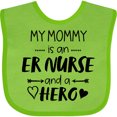 thumbnail image 3 of Inktastic My Mommy is an Er Nurse and a Hero Boys or Girls Baby Bib, 3 of 4
