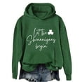 thumbnail image 2 of Yajing Oversized Hoodies for Women Xxl Green Women'S English Let The Shenanigans Begin Fashion Round Neck Casual Letter St. Print Long Sleeve Top Sweatshirt, 2 of 4