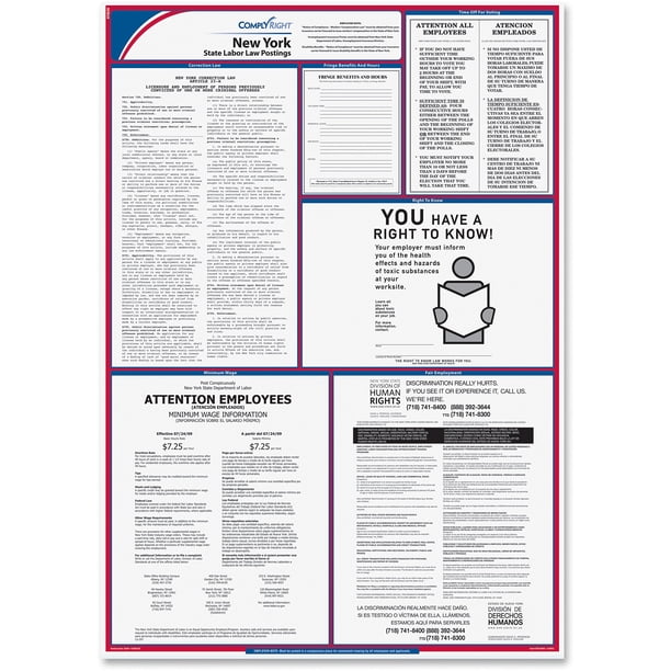 ComplyRight New York State Labor Law Poster (e10ny) - Walmart.com ...