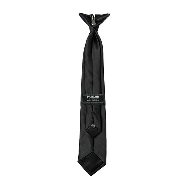 Fomann - Mens Clip on Ties Solid Uniform Clip-on Neck Ties for Police ...