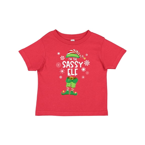 Inktastic Funny Christmas I'm the Sassy Elf with Shoes and Hat Boys or Girls Toddler T-Shirt