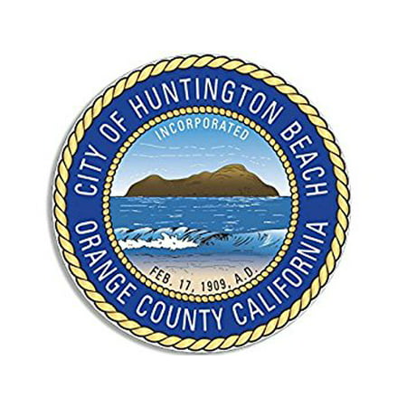 Huntington Beach Orange County California City Seal Sticker Decal (decal logo ca west coast) Size: 4 x 4