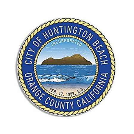 Furniture In Huntington Beach Ca Huntington Beach Orange County California City Seal Sticker Decal (decal logo ca west coast) Size: 4 x 4 inch ()