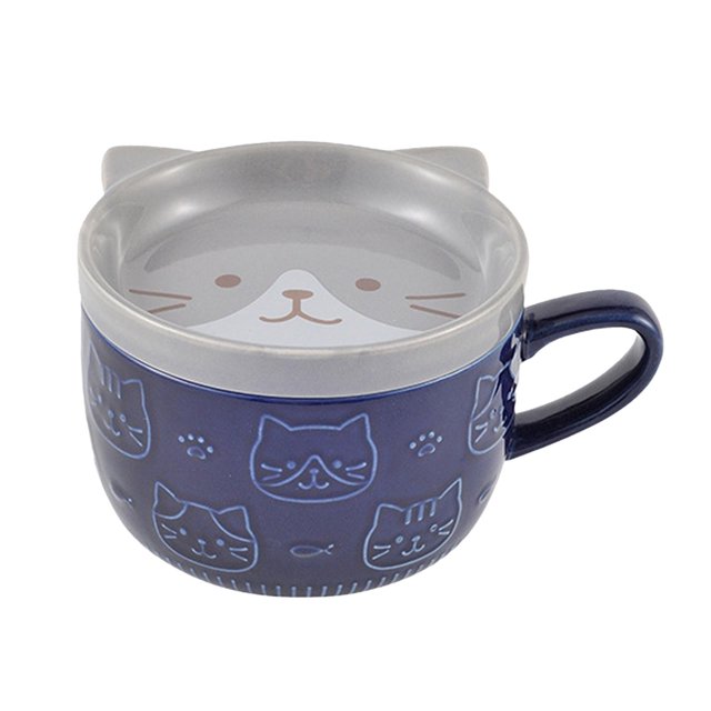 Taza de Café Macarena de Cerámica con Tapa Gatito 3D