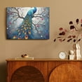 thumbnail image 4 of Chilfamy Peacock Canvas Print Wall Decorations for Home Art Modern Ready To Hang Room Decor Bathroom Wall Art 16x12in, 4 of 6