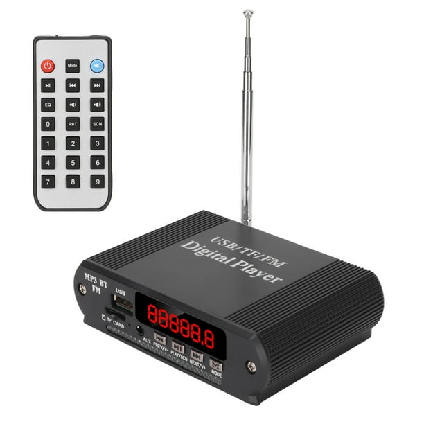 Amplificador de potencia 3 en 1 Reproductor de MP3 Amplificador de potencia de radio Reproductor de música inalámbrico con control remoto Bluetooth 5.0 Negro