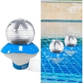 thumbnail image 2 of Flotador de cloro para piscina con bola de discoteca, flotador de cloro plegable para piscina para tabletas de cloro dispensador químico de Spa antihundimiento, 2 of 3