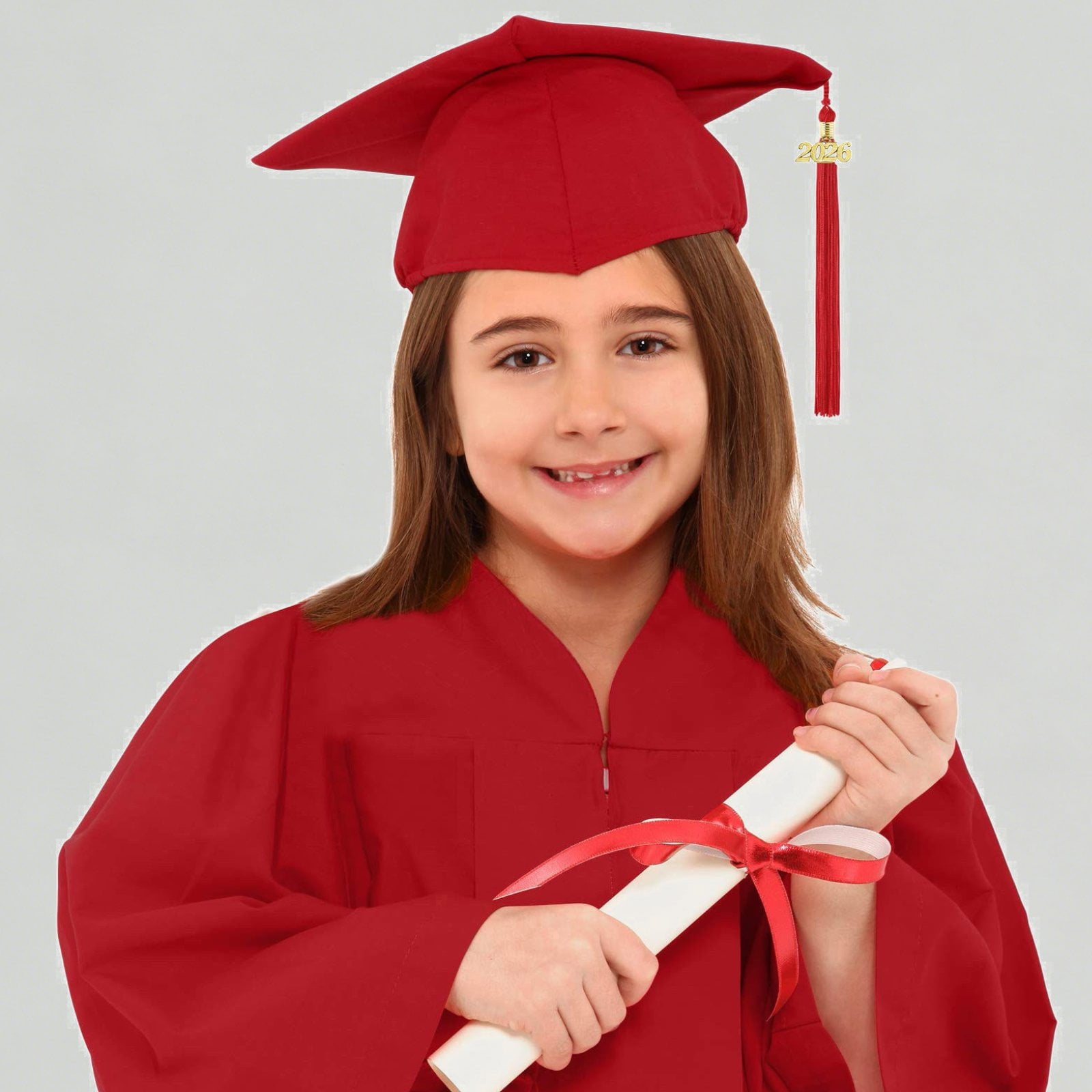 Xijirk Girls Long Sleeve Preschool and Kindergarten Graduation Gown Set with Cap Tassel Sash for Children 2-3 Years