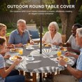 thumbnail image 3 of Round Outdoor Tablecloth with Umbrella Hole and Zipper, Taupe Coastal Starfish Tablecloth with Elastic Waterproof, Ocean Sea Shells Nautical Marine Patio Table Covers for 55" - 60" Pool Tables, 3 of 9