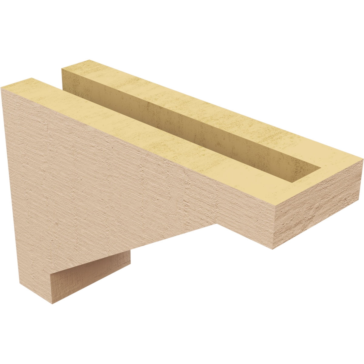 3"W x 9"D x 6"H Classic Burlington Rough Cedar Woodgrain TimberThane Corbel, Primed Tan