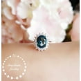thumbnail image 2 of London blue topaz engagement ring, 3 carats oval cut blue topaz promise engagement ring, 2 of 4