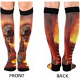 thumbnail image 2 of Coolnut Flame Skull Playing Guitar Compression Socks Women Men Knee High Stockings 1Pair for Sports, Running, Travel204 Gift, 2 of 7
