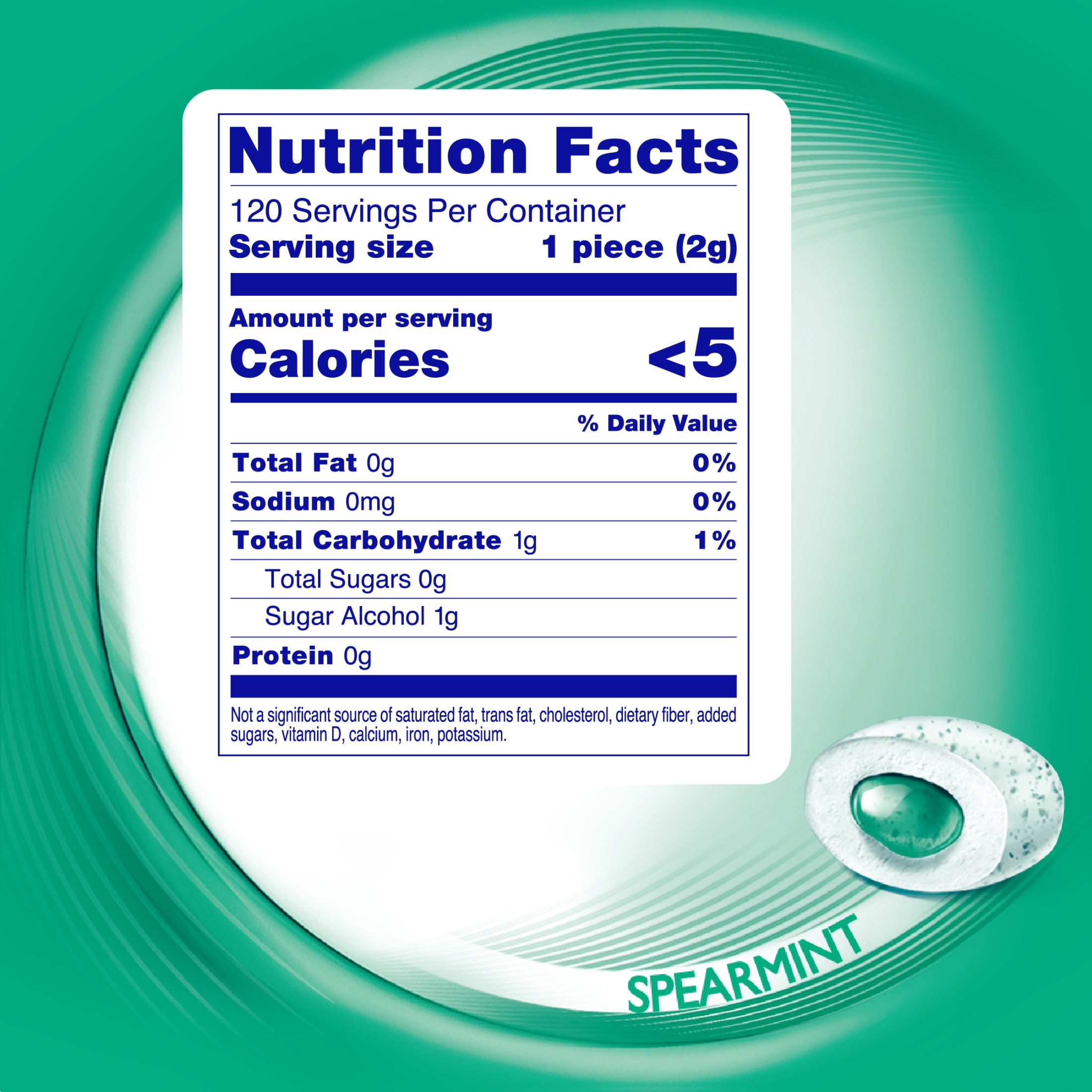 Mentos Pure Fresh Sugar-Free Spearmint Xylitol Chewing Gum, 120 Count Resealable Bag