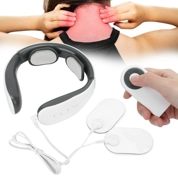Masajeador de cuello eléctrico con calor para aliviar el dolor 4 modos 15 niveles Masajeador cervical de pulso de compresión caliente inalámbrico Regalos inteligentes para el ANGGREK Otros