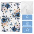 thumbnail image 5 of Vintage Blue Floral 1 Pack Kitchen Towel, Water Absorbent Dish Towel, Farmhouse Watercolor Flower Butterflies Decorative Hand Towels - Quick Drying Cloth for Cooking Baking, 18x28 Inch, 5 of 8