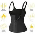 thumbnail image 6 of Feancey Womens Waist Trainer Corset Tummy Control Push Up Bustier Tops High Compression Workout Body Shaper Underbust Boned Corsets with Back Hooks Black XXL, 6 of 6