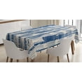 thumbnail image 1 of Ambesonne Batik Tablecloth Rectangular Table Cover, Abstract Stripy Grunge, 52"x70", Navy Blue and Cream, 1 of 3