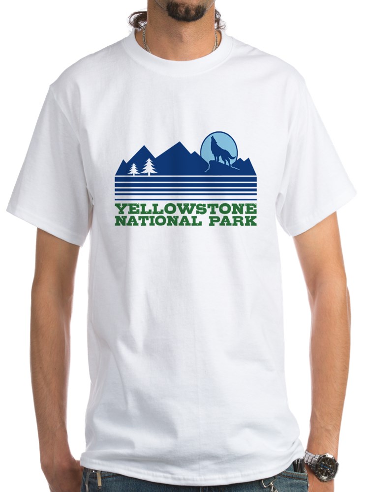 CafePress - Yellowstone National Park White T-Shirt - Men's Classic  T-Shirts - Walmart.com