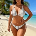 thumbnail image 4 of Full Coverage Bikini, Two Piece Swimsuit for Women, Womens Bikini Swimsuits, Towelling Fabric Triangle Bikini Sets for Women Cheeky Low Waist Two Piece Swimsuit Halter Women Bathing Suit, Beige L, 4 of 5