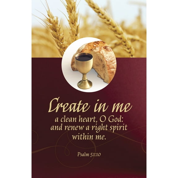 Communion Bulletin: Create (Package of 100): Psalm 51:10 (Kjv), (Paperback)