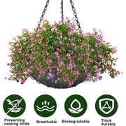 3PCS 12/14/16 Inch Round Hanging Basket Liners Fabric Hanging Plant Liners Non-Woven Planter Liners Black Felt Liners Replacement Inserts for Hanging Baskets Outdoor Plants - Avoid Bird Nesting