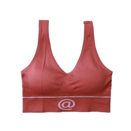 

Follure Ladies casual underwear bra Women s Seamless Lace Bra Top Solid Color Cover Sports Bra Pink One size