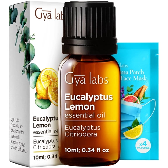 Gya Labs Eucalyptus Lemon Essential Oil for Diffuser - 0.34 fl oz - Lemon Eucalyptus Oil for Skin, Aromatherapy & Candle Making Scent
