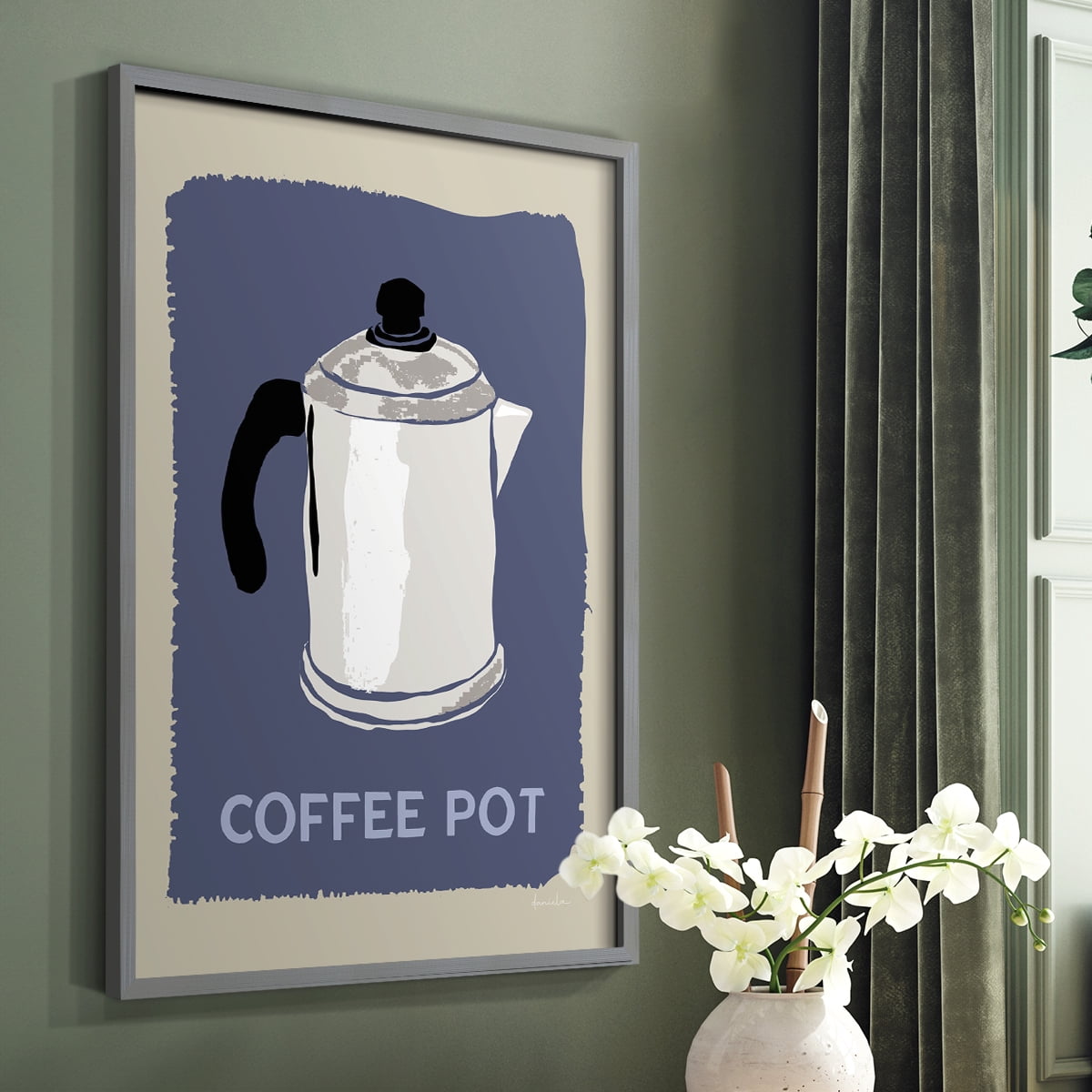 Modern Coffee I in Gray Solid Wood 8 x 10 Framed Print