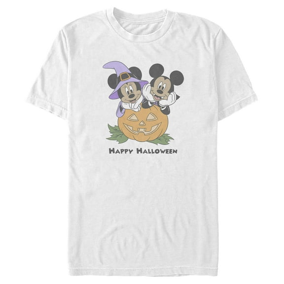Men's Mickey & Friends Mousey Halloween  Graphic Tee White Medium