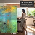 thumbnail image 4 of Red Lantern 6 ft. Tall Monet Canvas Folding Screen - Sunrise/Parliament, 4 of 7