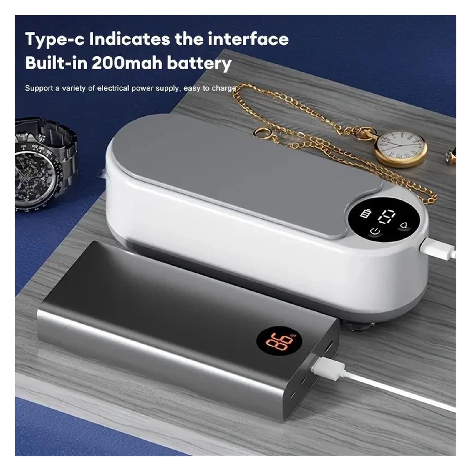 1pc Multifunctional Cleaner- 360° Deep Cleaning for Glasses, Jewelry Makeup Brushes - High-Frequency Vibration, USB Rechargeable