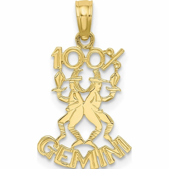10K Yellow Gold 100% Gemini Charm (19.7 X 11.9) Made In United States -Jewelry By Sweet Pea