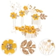 thumbnail image 4 of 1 juego de peinetas con hojas y flores, horquillas para el pelo, tocado de novia, accesorios para el cabello de boda, 4 of 7