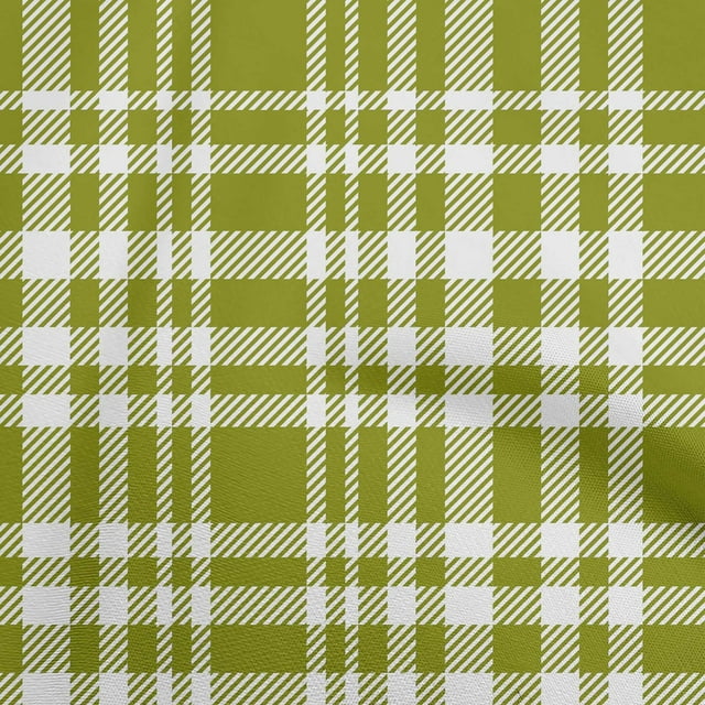 oneOone Velvet Green Fabric Check Sewing Craft Projects Fabric Prints By Yard 58 Inch Wide
