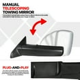 thumbnail image 4 of DNA Motoring For 09-16 Dodge Ram 1500 2500 3500 Flip-Up  Towing Mirrors Pair w/Powered+Heated, 4 of 10