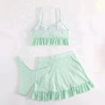 thumbnail image 6 of Sentmoon Bikini Set Supportive Bikini Top and High Waisted Swim Skirt Plus Size Womens Swimsuits Curvy Solid Color Womens Bathing Suit Beach Must Haves Mint Green L, 6 of 7