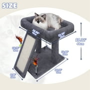 WK Cat Tree Tower with Scratching Board and Toy Balls, Grey