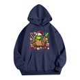 thumbnail image 5 of Funny Christmas Sweatshirt for Women Christmas Snowman Graphic Xmas Print Cute Hoodie Navy XXL, 5 of 5