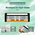 thumbnail image 5 of 6-Layers Safety Razor Set High Quality Men Razor Sharp Stainless Steel Shaving Changeable Shaver Head Blade ﻿ 1 Mens Razor Handle and 24 Refill Blades for Shaving, 5 of 6