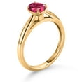 thumbnail image 3 of Gem Stone King 10K Yellow Gold Pink Tourmaline Solitaire Engagement Ring for Women (0.85 Cttw, Oval 7X5MM, Gemstone October Birthstone, Available in Size 5, 6, 7, 8, 9), 3 of 4