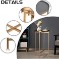 thumbnail image 6 of Round Metal End Table - Indoor/Outdoor Accent Table with Shelf - Gold & Grey, 6 of 9