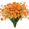 thumbnail image 1 of ZOELNIC 6 Bundles Artificial Flowers Outdoor Fake Flowers for Decoration UV Resistant No Fade Faux Plastic Plants Garden Porch Window Box Décor, Orange Red, 1 of 8